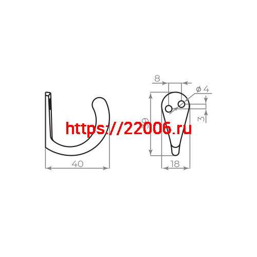 Крючок Ajax (Аякс) настенный MB-K-001 SN мат.никель фото 2 Крючок Ajax (Аякс) настенный MB-K-001 SN мат.никель фото 2