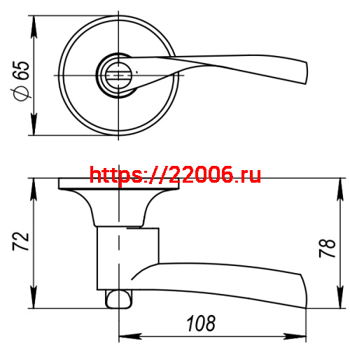 Ручка Ajax (Аякс) защелка DK610 CP-ET (6010 CP-E) (кл./фик.) хром фото 4 Ручка Ajax (Аякс) защелка DK610 CP-ET (6010 CP-E) (кл./фик.) хром фото 4