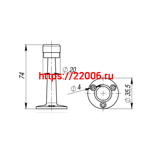 Упор Armadillo (Армадилло) дверной настенный STOPPER/ZA033 (DH033ZA) SG-4 мат.золото фото 3 Упор Armadillo (Армадилло) дверной настенный STOPPER/ZA033 (DH033ZA) SG-4 мат.золото фото 3