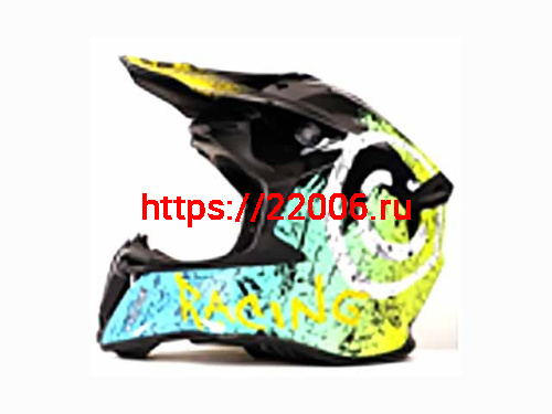 Мотошлем VIRTUE MD-902 Кросс черный с голубо-салатовым граффити (S) Мотошлем VIRTUE MD-902 Кросс черный с голубо-салатовым граффити (S)
