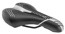 Сиденье вело 275х165мм., с вентиляцией, черно-белое, вес 365г (AZ-5556) HUABEI
