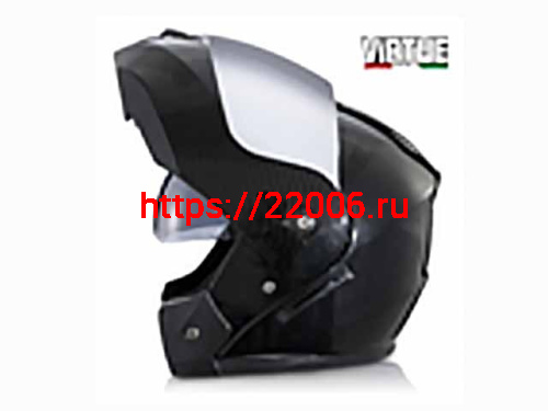Мотошлем VIRTUE MD-903 трансформер с визором черный карбон стекло темное зеркальное (XL)