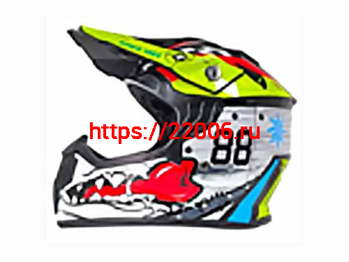 Мотошлем VIRTUE MD-911 Детский Кросс черно-серый с рисунком (S)