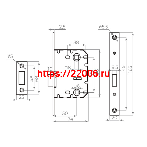 Защелка Ajax (Аякс) врезная MAGNLN72-50 GR графит фото 2 Защелка Ajax (Аякс) врезная MAGNLN72-50 GR графит фото 2