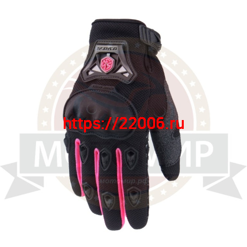Перчатки женские SCOYCO (оригинал) МС-29W, черный с розовым, р-р M Перчатки женские SCOYCO (оригинал) МС-29W, черный с розовым, р-р M