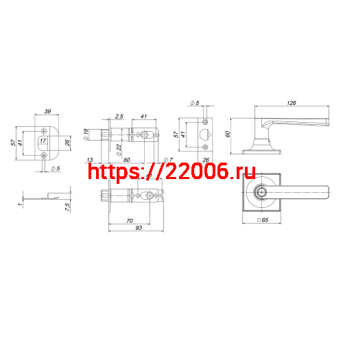 Ручка Punto (Пунто) защелка DK710/BL BL-BK (фик.) черный фото 3 Ручка Punto (Пунто) защелка DK710/BL BL-BK (фик.) черный фото 3