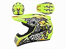 Мотошлем VIRTUE MD-905 Кросс черный с зеленым граффити (S)