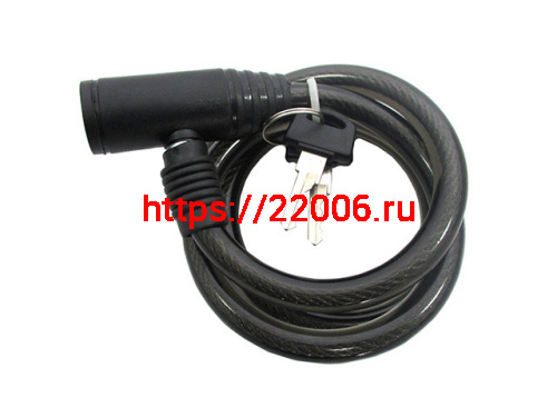 Велозамок трос d 8*1000мм с ключом 3281232 Велозамок трос d 8*1000мм с ключом 3281232