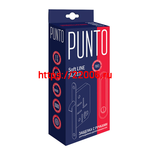 Защелка Punto (Пунто) с ручками для раздвижных дверей SH.SL152.KIT011-BK (Soft LINE SL-011) BL-24 черный фото 2