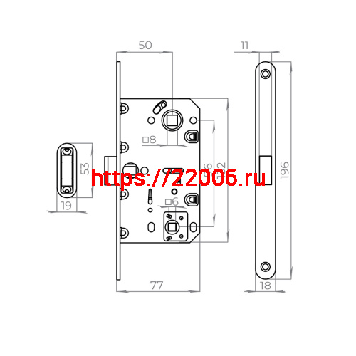 Защелка Ajax (Аякс) врезная MAGNLN96WC-50 (LN96WC-50) SSC сатин.хром фото 2 Защелка Ajax (Аякс) врезная MAGNLN96WC-50 (LN96WC-50) SSC сатин.хром фото 2