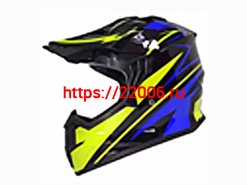 Мотошлем VIRTUE MD-911 Детский Кросс черно-салатово-синий (L) Мотошлем VIRTUE MD-911 Детский Кросс черно-салатово-синий (L)