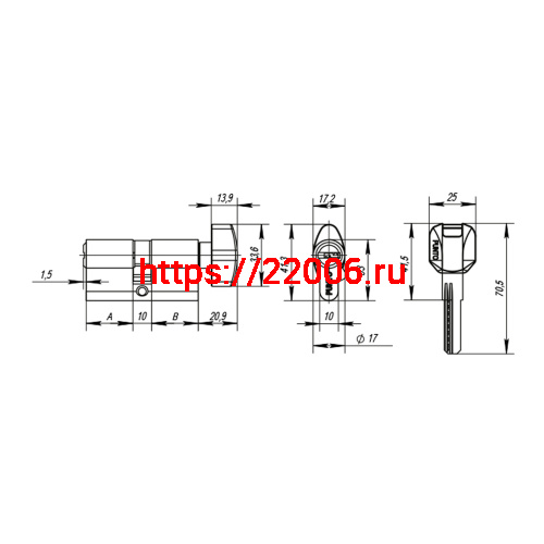 Цилиндровый Punto (Пунто) механизм MaxPro7000Key70mm(30+10+30) CP хром 7key фото 3 Цилиндровый Punto (Пунто) механизм MaxPro7000Key70mm(30+10+30) CP хром 7key фото 3