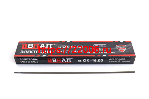 Электроды BRAIT ОК 46.00 (3*350мм, 2,5кг, рутил) фото 2 Электроды BRAIT ОК 46.00 (3*350мм, 2,5кг, рутил) фото 2