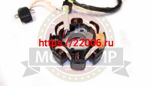 Зажигание 4х т GY6-50, QT-4 голое (без маховика) (cтатор 7+1 катушек 5 пров.) фото 2