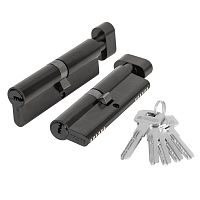 Цилиндровый Fuaro (Фуаро) механизм (200 ZM/110) 2000ZM Knob 110 (45+10+55) BL-24 черный 5Key с вертушкой