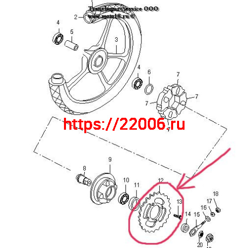Венец (Z36) 428 (d54mm - 4 x 49mm) FLASH (НАБОР)