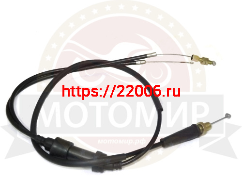 Трос газа L-1180/1210мм, Fighter 250, ход-80/80мм, трубка прямая, двойной Трос газа L-1180/1210мм, Fighter 250, ход-80/80мм, трубка прямая, двойной