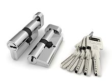 Цилиндровый Fuaro (Фуаро) механизм (R602/60) R6002Knob60(25+10+25) CP хром 5Key с вертушкой