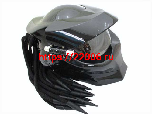 Мотошлем хищник черный (L)