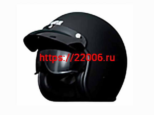 Мотошлем VIRTUE MD-211 открытый с козырьком и визором черный матовый (XL)