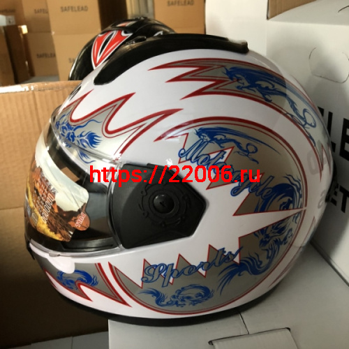 Шлем интеграл "Safelead" HF-110 NEW белый, черный размер L фото 2 Шлем интеграл "Safelead" HF-110 NEW белый, черный размер L фото 2