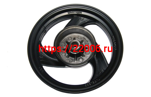 Обод 10" задний литой, барабан. тормоз скутер SLASH (3-х лучевой) (150006042) (НАБОР) Обод 10" задний литой, барабан. тормоз скутер SLASH (3-х лучевой) (150006042) (НАБОР)