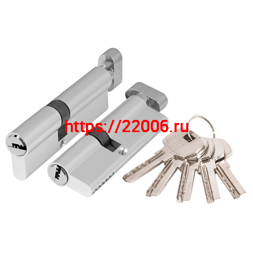 Цилиндровый Ajax (Аякс) механизм (AX202/90) AX2002Knob90 (40+10+40) CP хром с вертушкой Цилиндровый Ajax (Аякс) механизм (AX202/90) AX2002Knob90 (40+10+40) CP хром с вертушкой