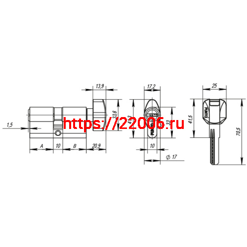 Цилиндровый Punto (Пунто) механизм MaxPro7002Knob90mm(40+10+40) SN никель 7key с вертушкой фото 3 Цилиндровый Punto (Пунто) механизм MaxPro7002Knob90mm(40+10+40) SN никель 7key с вертушкой фото 3