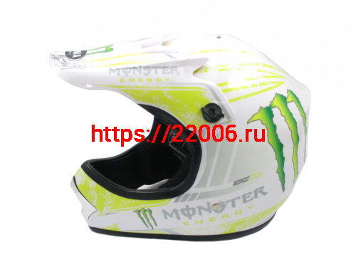 Мотошлем YM-210 KIDS Monster белый (S) Мотошлем YM-210 KIDS Monster белый (S)