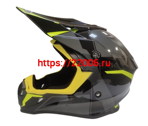 Шлем кроссовый COBRA EC V332, серый титан, синий и желтый, размер M фото 3 Шлем кроссовый COBRA EC V332, серый титан, синий и желтый, размер M фото 3