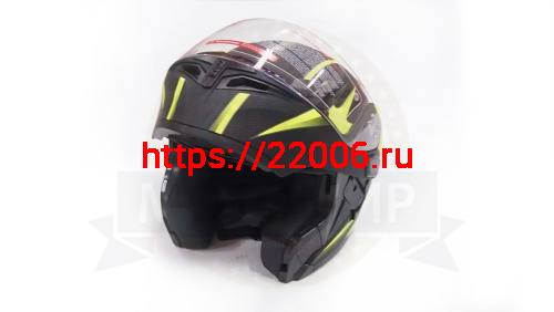 Шлем модуляр COBRA JK902, черно/зеленый(6), с очками, размер M фото 4 Шлем модуляр COBRA JK902, черно/зеленый(6), с очками, размер M фото 4