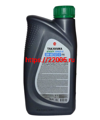 Масло TAKAYAMA PОWER,  4T 5W40  ATV/UTV SN MA-2 синтетика, 1 литр  6056117 фото 2