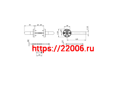Ручка Fuaro (Фуаро) раздельная R.DSS201-0201/19 (DSS-0201/19) INOX 201 фото 2