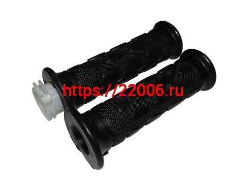 Ручка руля правая (газа) TRICKLER в сборе (с резинкой) + ручка левая (резиновая) (45050016+45060016)